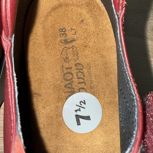 Naot Burgundy Leather Mary Jane Comfort Shoes Size 7.5 / EU 38 Orthotic - Picture 9 of 11